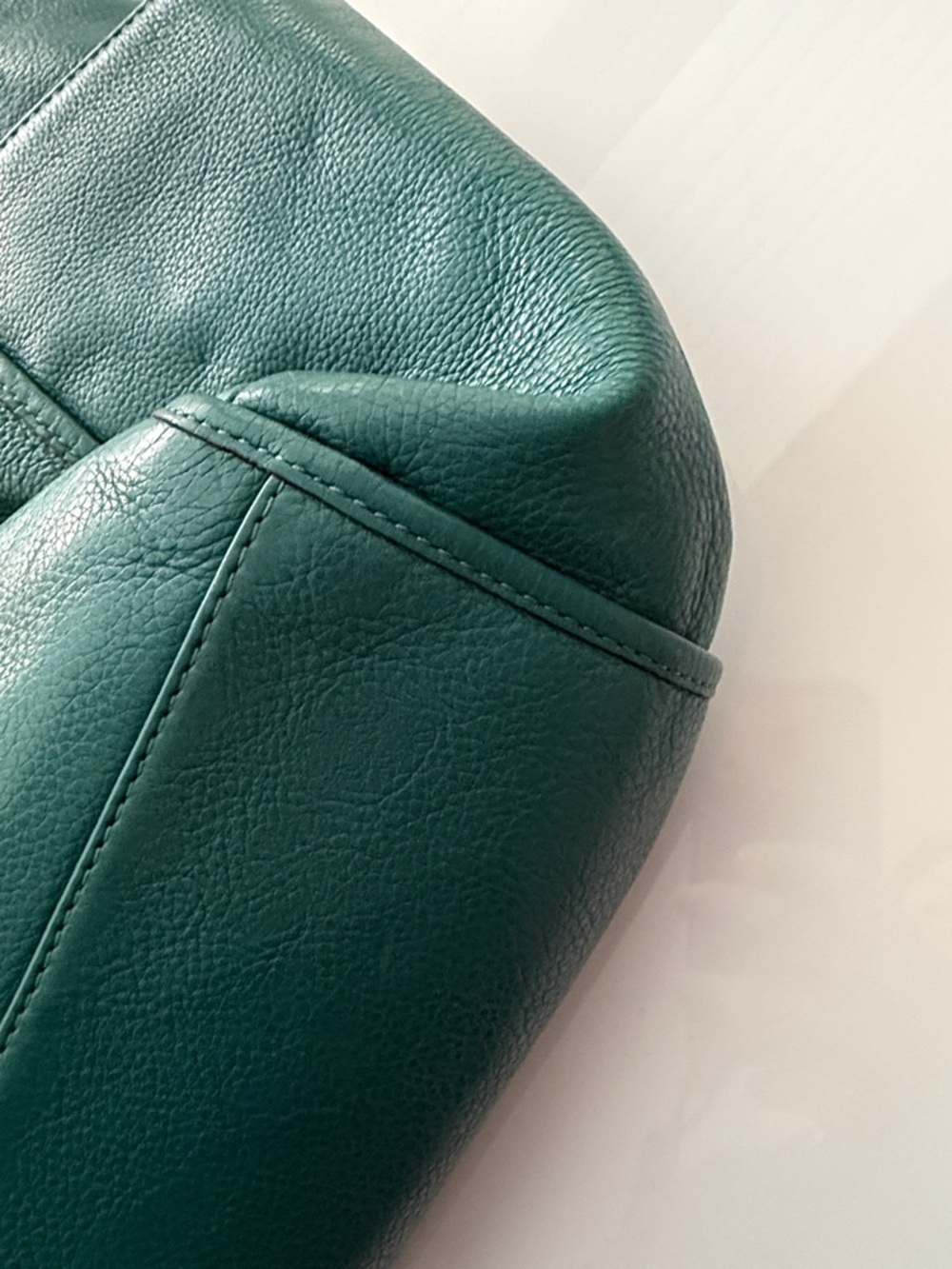 Coach Teal Pebbled Leather Park North South Tote Bag Hangtag Tassel - Picture 12 of 13